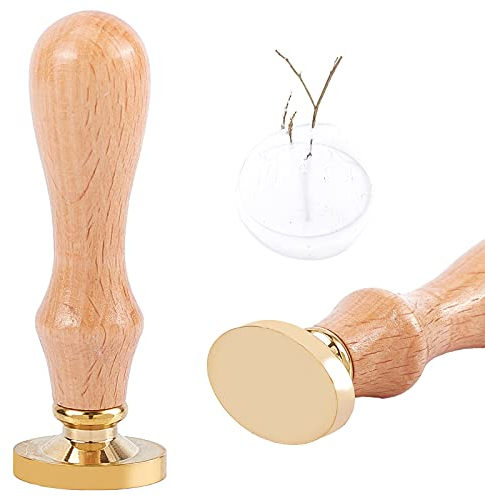 craspire Blank Wachssiegel Stempel Oval Design Kopf Mit Holzgriff Für Hochzeitseinladungen, Massiver Messingkopf Ohne Gravur Für Partyeinladung, Umschlag, Karte, Weihnachtsgeschenkverpackung