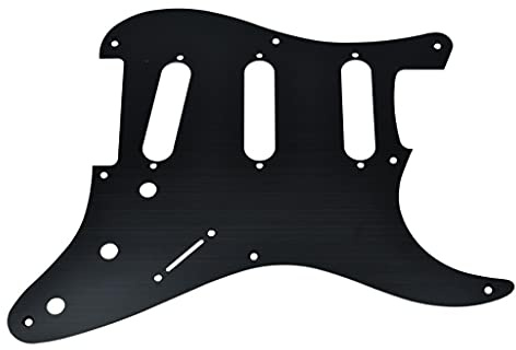 Dopro 8 Löcher Aluminium eloxiert Vintage Style ST Strat SSS Gitarre Pickguard Scratch Plate passend für American Fender Strat Schwarz