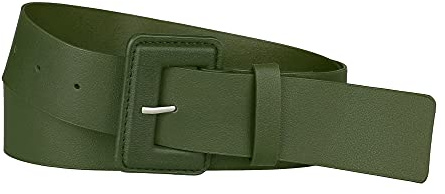 Allegra K Cinturones de cintura para damas para cinturones de vestir Hebilla rectangular ajustable Verde 71-87cm/27.95-34.25