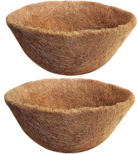 SUNYAY Paquete De 2 Ø40cm(16) Redondo Forro De Fibra De Coco Natural para Macetas De Flores y Verduras De Jardín Colgar Cesta