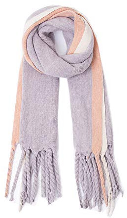 HGJH Strickschal Damen,Winterschals Dicke Quaste Einfarbig Weicher Warmer Schal Dicke Decke Lange Quasten Lila Schal Langer Großer Winterschal Trendige Stola-Schals Für Frauen Mädchen