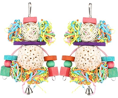 BBjinronjy Vogelspielzeug zum Aufhängen, natürliche, weiche Sola-Kugel, Schnabel, Kauspielzeug für Papageien, Nymphensittiche, Sittiche, Wellensittiche und andere kleine Vögel (Jungen)
