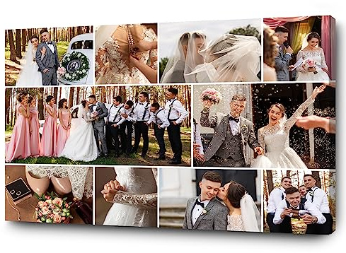 GP TONER Ihr FOTO auf Leinwand Personalisierte Multi Foto Ihr eigenes Bild auf Leinwand mit Holzrahmen Kunstdruck Bild Collage Foto 90x60