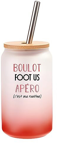 Planetee Verre Cocktail foot Us c'est ma routine | Idée Cadeau Verre à Eau avec Paille