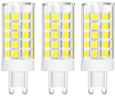 WULUN G9 LED Lampe 10W, 1000LM, Kaltweiß 6000K, Ersatz 50W-100W Halogenlampe, G9 Sockel, Kein Flackern, Nicht Dimmbar, Glühbirnen für Kronleuchter, Deckenleuchten, Wandleuchten, AC 220-240V, 3er Pack