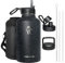 Coolflask Isolierte Wasserflasche 2L, Halbe Gallone Wasserkrug mit Strohhalm & 3 Deckel, Große Isolierte Wasserflasche, Edelstahl Vakuum Wasserflasche für Sport und Reisen, Starry Black