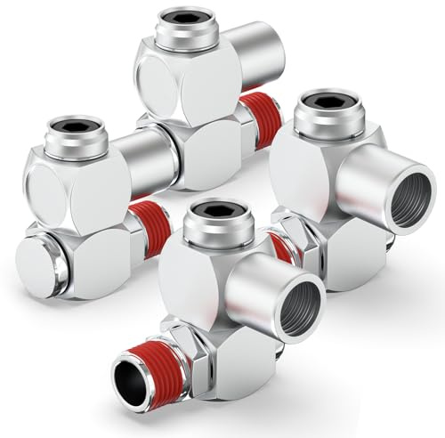 TAILONZ PNEUMATIC 4 Stück 1/4 Zoll Air Tool Drehgelenk 360 Grad Drehgelenk Luftschlauchanschluss Industrielle Drehgelenk Portable Air Tool Adapter