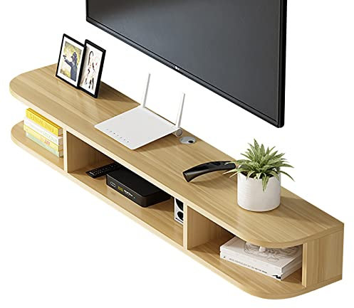 KAZUP Soporte Flotante para TV, Estante para TV montado en la Pared, Centro de Entretenimiento, componente de gabinete Flotante para TV para videoconsola, decodificador/Unidad de Almacenamiento/co