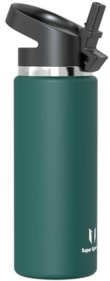 Super Sparrow Trinkflasche Edelstahl 750ml - Breite Öffnung SwivelSip Thermosflasche - BPA-Frei Thermoskanne, Ergonomisch Trinkflaschen Strohhalm für Sport, Travel, Schule, Outdoor