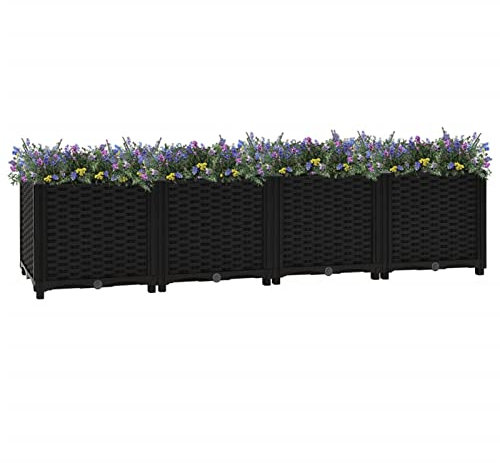 Xichuzi Hochbeet, Palettenrahmen, Hochteich, Gemüsebeet, Kräuterregal Balkon, Blumenbeet, Kräuterspirale, Pflanzhochbeet, Tomatenbeet, 160x40x38 cm Polypropylen