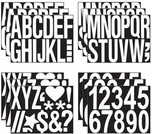 12 Stück Klebebuchstaben Wetterfest,Buchstaben Aufkleber Groß,Large Number Stickers,Selbstklebende Vinyl Buchstaben Zahlen für Briefkasten Schilder Adressnummer Plakat,Selbstklebebuchstaben (Weiß)