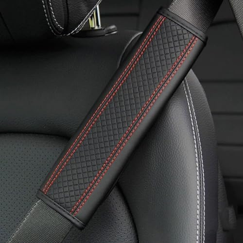 LJWAN 2 Pezzi Copri Cintura Auto per Porsche 918 Spyder, Cuscinetti Protettivi Imbottitura Cintura di Sicurezza Aumentare Comfort Accessori,C/Black-Red