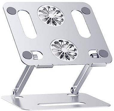 UKCOCO Enfriador De Laptop Ajustable Doble Ventilador Base Elevada para Ordenadores Portátiles y Tablets para Casa y