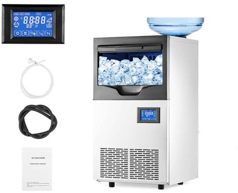 WOTZOV Machine à glaçons Commerciale, Machine à glaçons sous Le comptoir avec Une capacité de 22 LB, Machine à glaçons autonettoyante en Acier Inoxydable intégrée ou Autonome