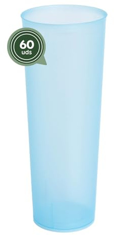 Maxi Products Lot de 60 gobelets en plastique réutilisables Bleu 300 cc