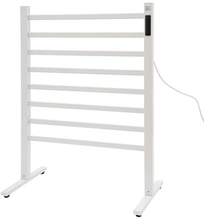 WINZING Scaldasalviette elettrico, scaldasalviette in acciaio inox, antiruggine e stabile con regolazione della temperatura, design moderno per bagno, hotel e WC degli ospiti (bianco)