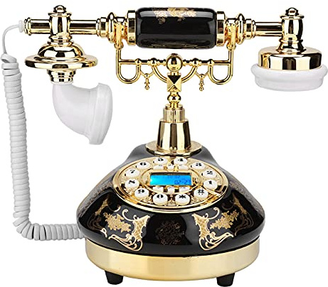 Teléfono Retro de Cerámica con Identificación de Llamadas, Teléfono Decoración del Hogar para Entusiastas los Antiguos
