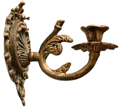Wand Traditionell Dekorativ Rustikal Leuchter aus Eisen Gold | Hängende Wanddeko für Wohnzimmer und Esszimmer, Robustes Design im Europäischen Stil, Antik Anmutend