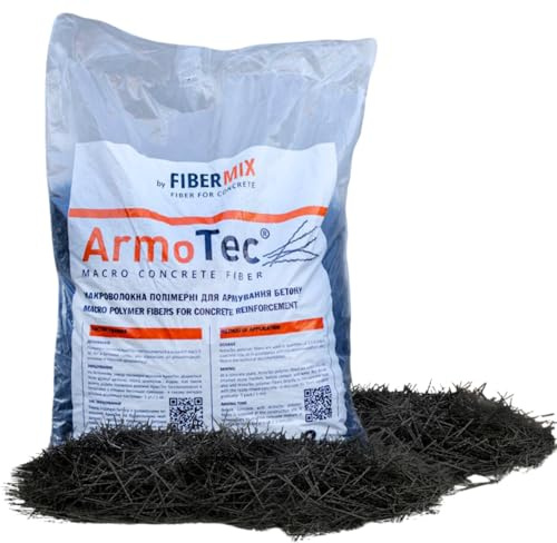 ArmoTec 40 mm Statikfaser - Hochleistungs-Makrofaser als Betonstahl-Ersatz | Perfekt für Bodenplatten und Betonreparaturen Fibermix (8kg)