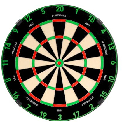 Precise180 - Dartboard Endorphine - Premium Dartboard mit One Piece Zahlenring - 18 Farben - Dartscheibe Nummernring - Dartzubehör