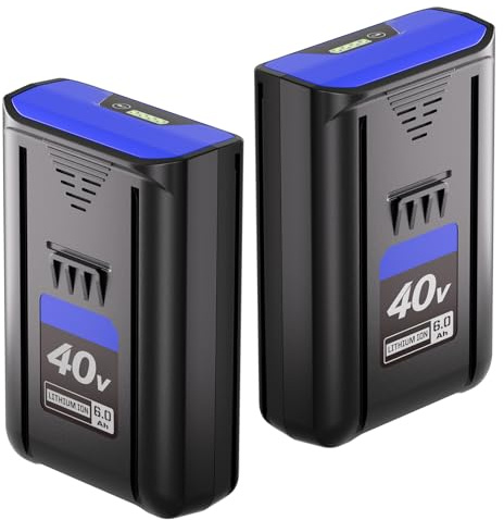 Bayhon 2 Pack 6.0Ah Lithium-ion Replacement for Kobalt 40V Battery Compatible with KPM1040A-03, KM-1640-06, KM 4040-06,Cordless Power Tool Battery