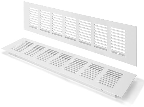 Griglia di Ventilazione argento, Griglia di Aerazione Può Aiutare a Ventilare l'armadio Rettangolare da 80 x 300mm Armadi e Vamere da Letto Con Viti per Armadi Porte Scarpiere Cassettiere (2 Pezzi)