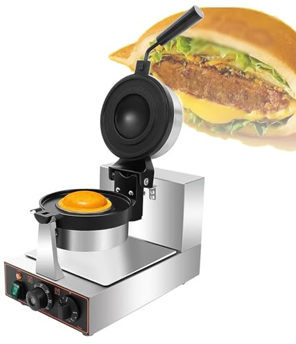 UORDBY Macchina per Hamburger UFO a pressa elettrica,Macchina per Hamburger UFO Commerciale, Macchina con Controllo Indipendente della Temperatura Single-headrotatingburgermachine