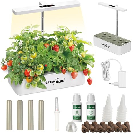 GreenBlue GB133 Maceta Inteligente Smart 12 Plantas 4 L | Cultivo automático | Pantalla táctil | Iluminación Ajustable 55-315 mm