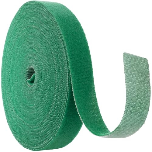 STOWBERRY Pflanzenbinder für Kletterpflanzen, Klettverschluss, 10 m x 20 mm Rolle | Extra breite selbstklebende Klettbänder für Pflanzen, Bäume, Kletterreben und Sträucher, wiederverwendbar, Gewächshauszubehör