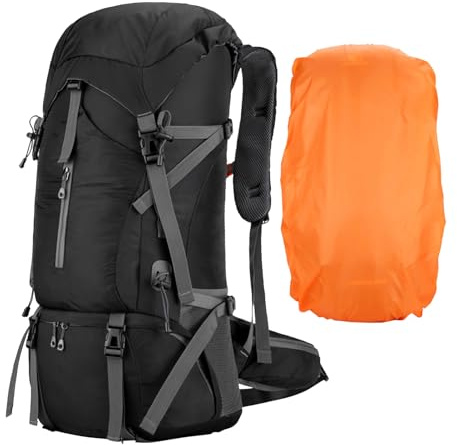 70L Reiserucksack – Wasserdichter Trekkingrucksack, faltbarer Wander-Tagesrucksack, Outdoor-Rucksack mit großem Fassungsvermögen, ergonomische, atmungsaktive Ausrüstungstasche, langlebige Abenteuer-Ru