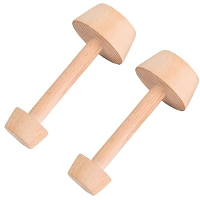 Clockjuan 2Pcs Tart Tamper - Double Side Wooden Egg Mold DIY Cake Pastry Pusher for Kitchen Party Baking Tools, Pie and Quiche Pans