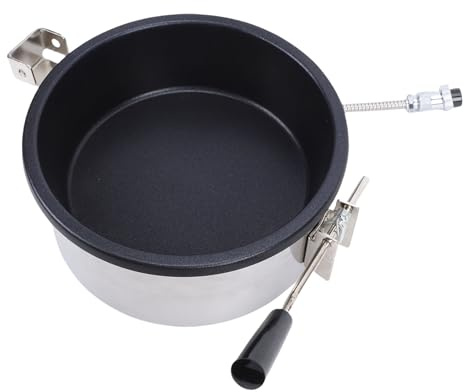 Luocute Stainless Steel Popcorn Pot, Large Capacity Stovetop Popcorn Maker with Stirring Rod Accessory for Home, Campfire, Movie Night and Family Gathering