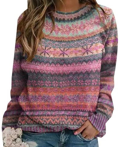 DUHGBNE Jersey Cuello Alto Mujer Suéter Mujer Oversize Talla Grande Perlas D Jersey Lana