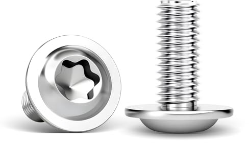 30 Stück M6 Schrauben M6x12 mm Flanschkopfschrauben Edelstahl Torx | M6x12 mm Edelstahl A2 V2A mit Torx und Vollgewinde für Möbel, Geräte, Werkstatt und DIY