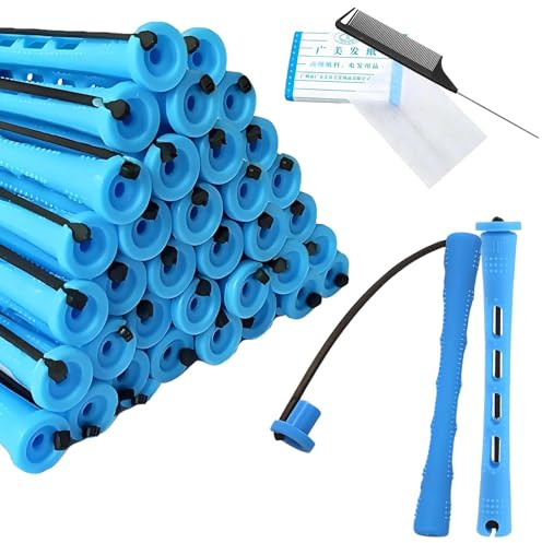 101 Pcs Perm Rods for Hair Perming Kit, 40 Pcs 0.35 Inch Perm Rollers with 60 Pcs Perm Papers & 1 Tail Comb, Premium Perm Kit for Women, Ideal for Natural Short Long Hair, Salon Curling Styling