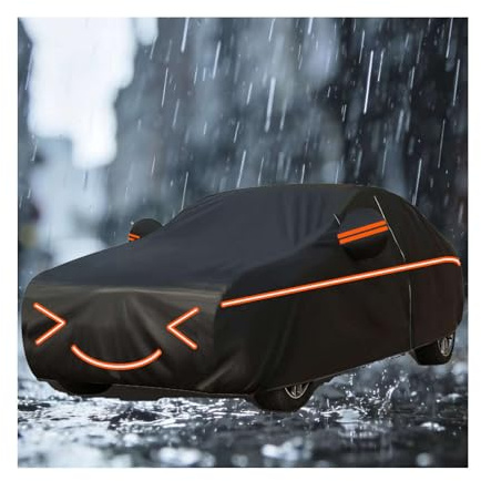 Full Coverage Car Cover Medium Cars, Outdoor Waterproof Dustproof UV Resistant, Protects Against Rain and Sun, with Driver Door Zipper yt0422