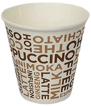 PZ 200 BICCHIERINO PER CAFFE' CL 8 DI CARTA BICCHIERE DI CARTONCINO BIANCO DECORATO PAPER CUP FOR HOT DRINKS AND COFFEE