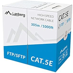 lanberg LCF5-10CC-0305-S Solid - Cable de red (cat. 5E Ftp, 305 m), color gris
