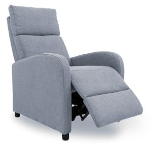 Home Heavenly®- Sillón Relax reclinable Manual Nexus Sofá Individual. Butaca para salón con reposapiés, Compacto. Sistema por Empuje. (Gris)