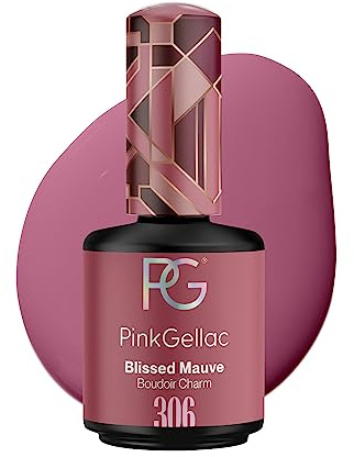 Pink Gellac UV Gel Nagellack - 306 Blissed Mauve 15 ml - Lang Anhaltend UV Nagellack Lila - Gel UV für 14 Tage Nägel in Salonqualität - Made in Holland