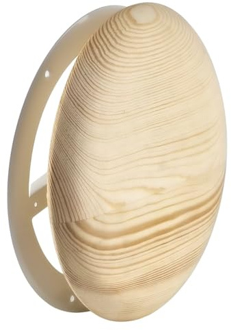 Steinberg14 Diffuseur en Bois pour Sauna - 160mm Valve d'air pour Mural - Grille d'Aération Ventilation Ronde de Plafond pour Conduit - Vanne Universelle d'Alimentation et d'Extraction - Bois de Pin