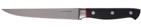 Gam'Hotel - Couteau à légumes 25cm hiro | Lame 14cm, Acier 420J2, Poignée ABS, Noir/Rouge