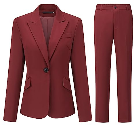 YYNUDA Tailleur con pantalone da donna, stile manageriale, vestibilità aderente, blazer elegante con completo pantalone/gonna per la primavera e l’estate