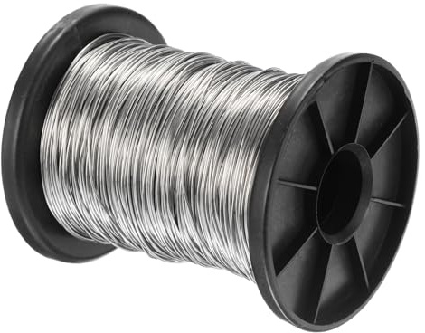 PATIKIL Alambre de Acero Inoxidable 304 328 pies 0.7mm 21 Calibre Alambre de Joyería Alambre de Manualidades para Hacer Pulseras Bisutería y Manualidades DIY Plata
