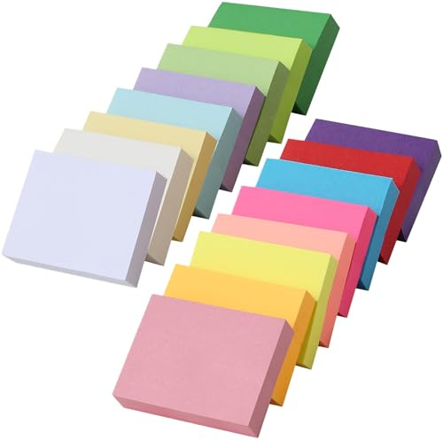 SOSINYA Anteckningsblock.16 färger minianteckningsblock. 100 sidor per block. super sticky notes. Post-it-lappar - lämpliga för hemmet/kontoret/skolan. (16X)