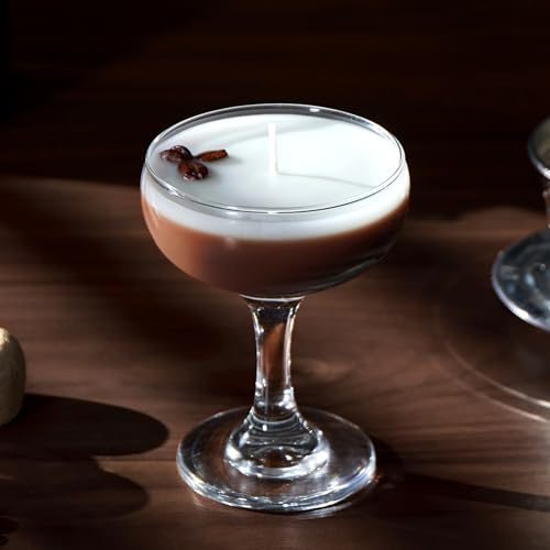 NATCENSE Espresso Martini Candles Gifts for Women Men,Cocktail Candles with Glass,Candles Gift for Coffee Lovers,Coffee Martini Scented Candles