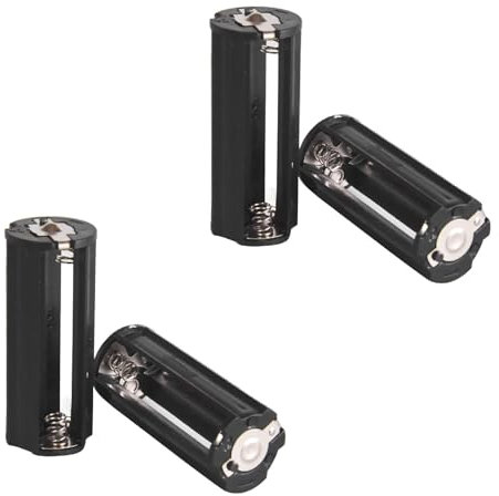 Support pour 3 piles AAA, 4 boîtiers cylindriques en plastique noir