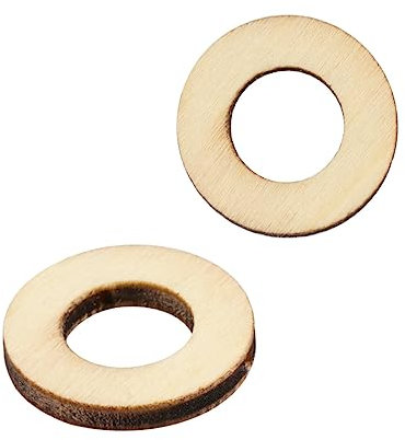 HAWILLOSCH 200stücke Diy Holzscheiben Runde Hohlgefräste Holzchips Für Scrapbooking Bastelarbeiten Und Dekoration Natürliche Holzfarbe Unbemalt Für Kreative Projekte