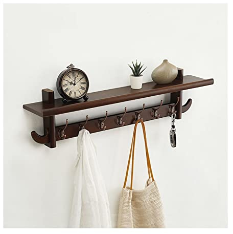 SQMGFA Garderobenständer, Kleiderhaken, Wandgarderobe, Wandgarderobenhaken, Holzhalter, Stoff-Hutbügel, Kleidungsorganizer, Kleiderschrankregale, platzsparende Möbel, Hängegarderobe (Farbe: St