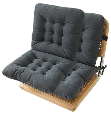 AOPEZIA Stolsdyna med ryggstöd sittdyna ryggdyna med band låg ryggdyna trädgårdsstolsdyna 40x80cm klädsel trädgårdsstolsdyna